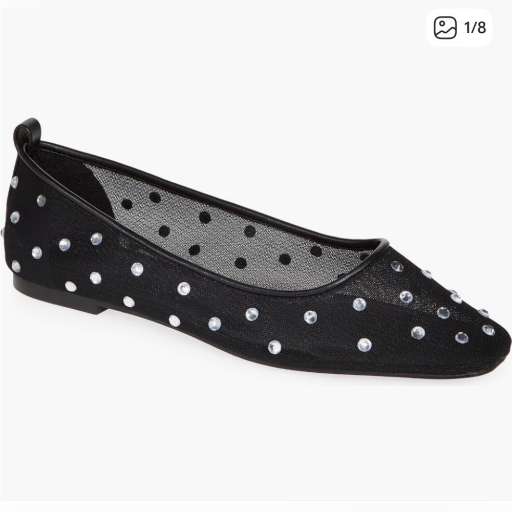 OPEN EDIT
Lennox Rhinestone Mesh Flat In Black